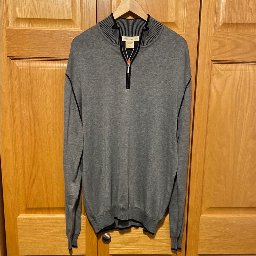 Tulliano Silk blend mens 1/4 zip lightweight sweater